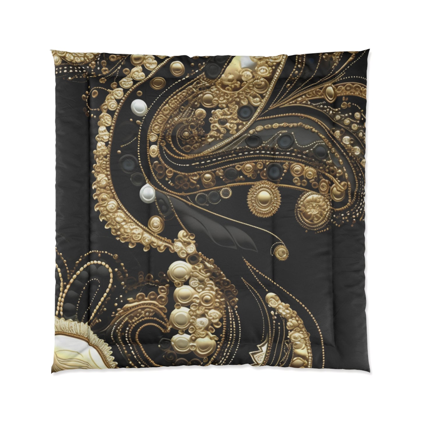 Black, White, Gold Pearl - Comforter
