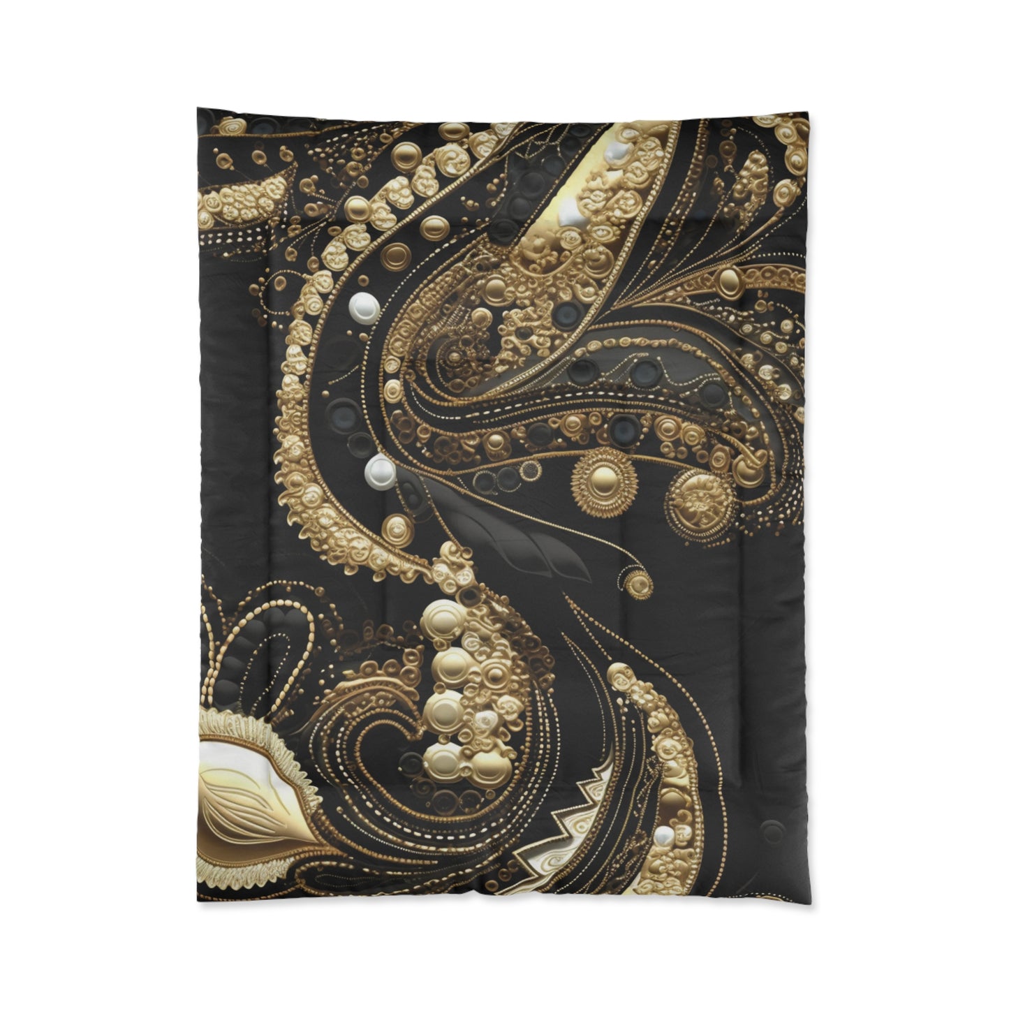 Black, White, Gold Pearl - Comforter