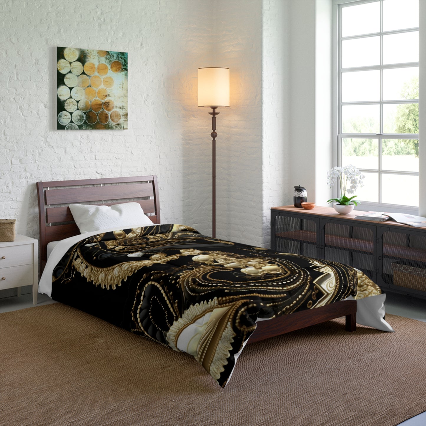 Black, White, Gold Pearl - Comforter