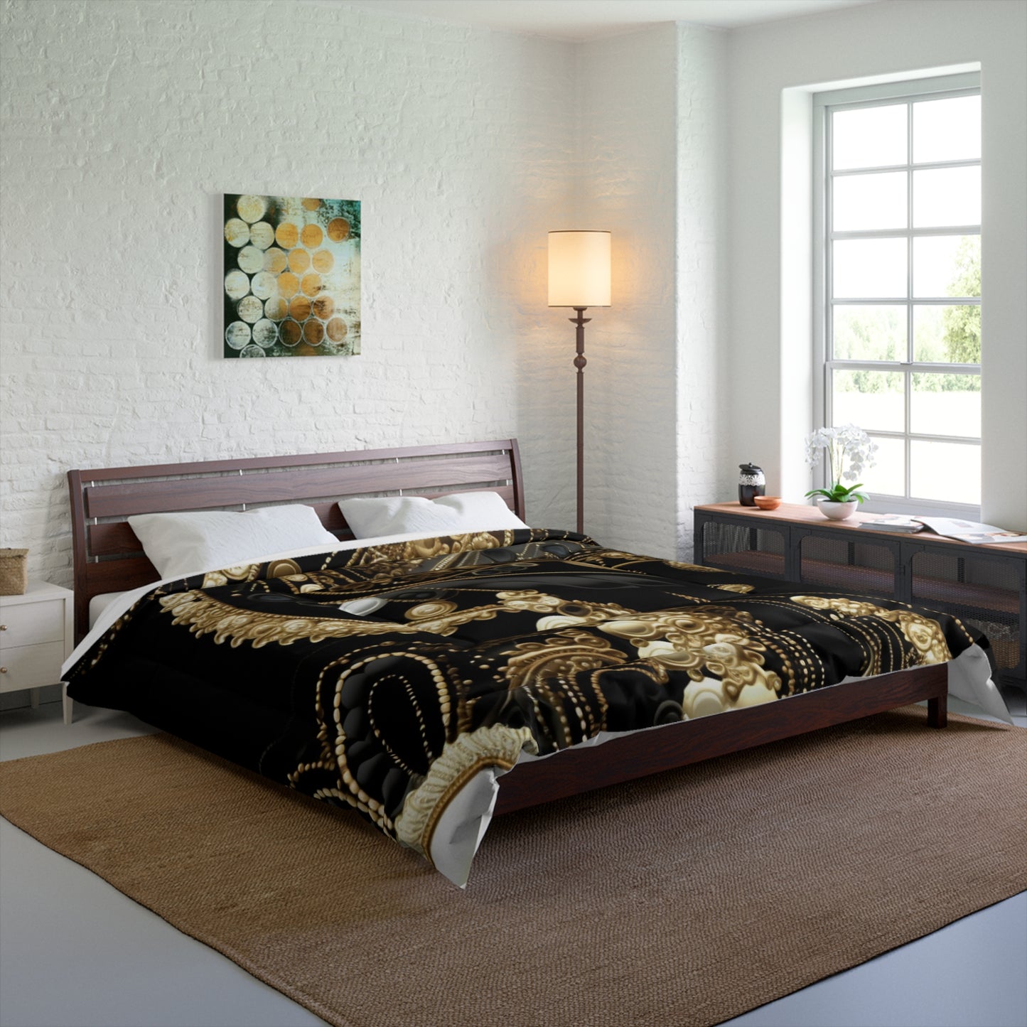 Black, White, Gold Pearl - Comforter