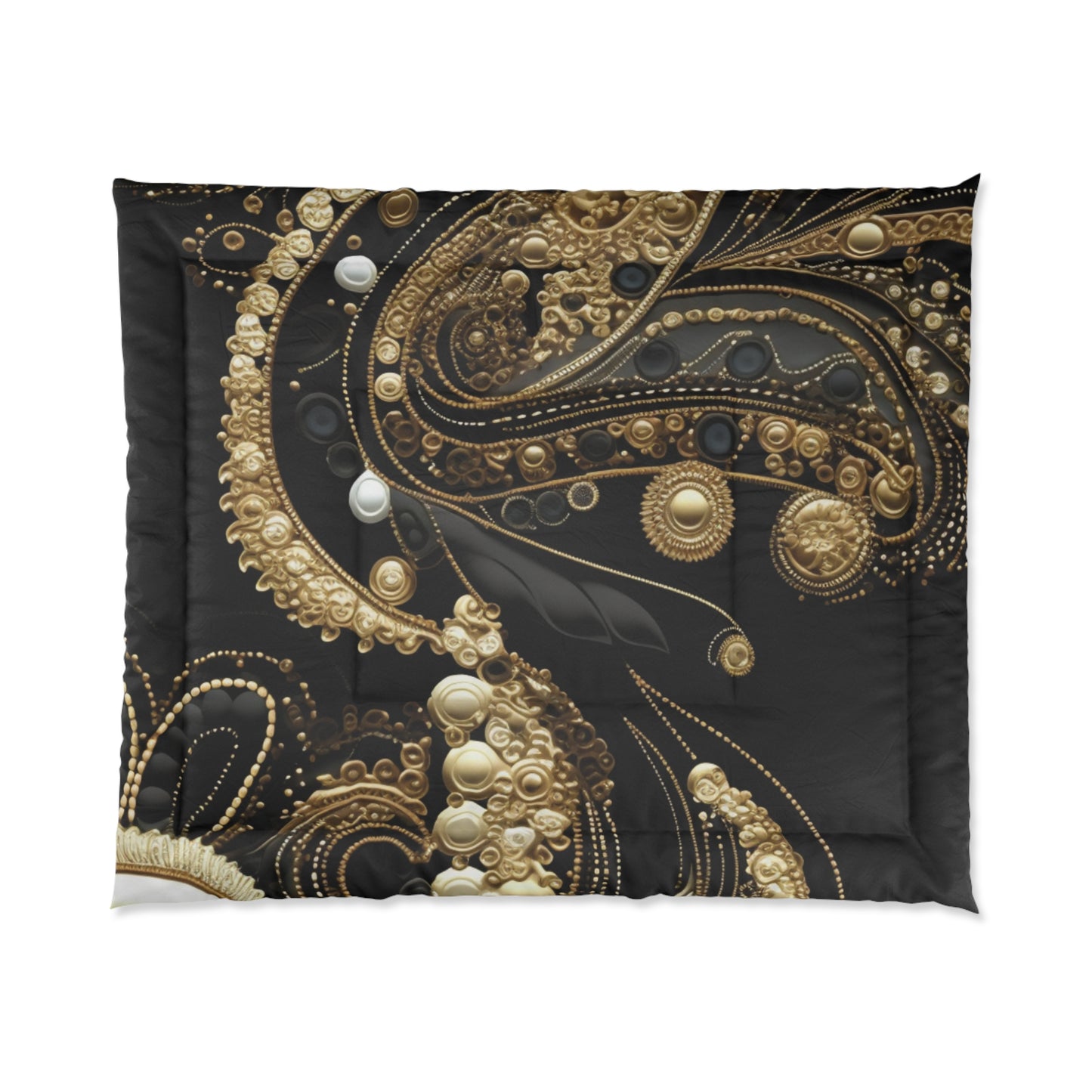 Black, White, Gold Pearl - Comforter
