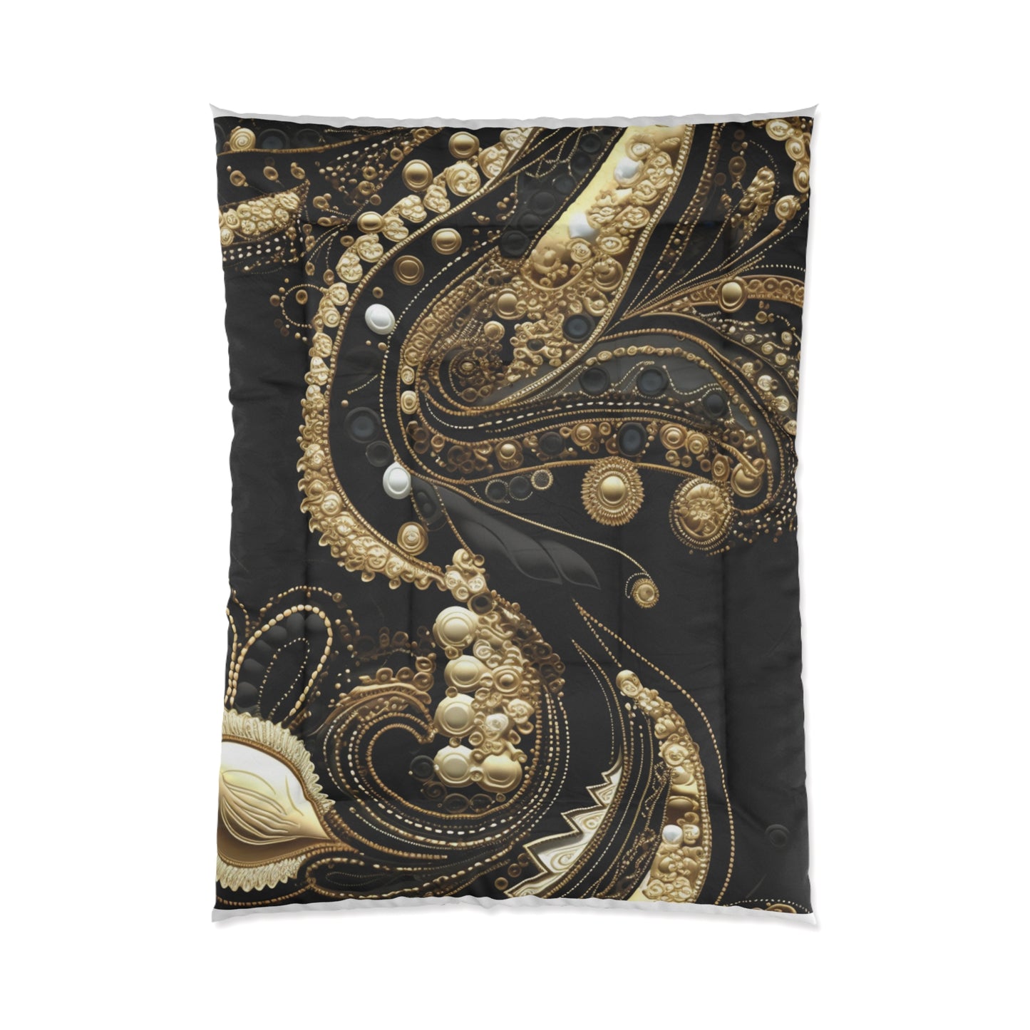 Black, White, Gold Pearl - Comforter